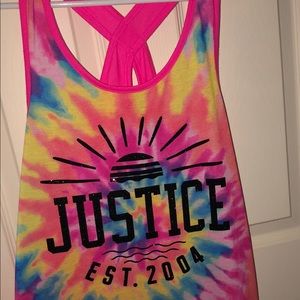 Justice Tye Dyed Glitter Tank Top 18+